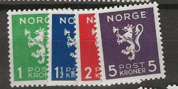 1940 MNH Norway Mi 207-10 Postfris** . - Ungebraucht