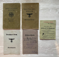 WW2 Germany 1933-1942 Passport & Other Documents Passeport Reisepass Pasaporte Passaporto - Documenti Storici