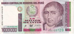 BILLETE DE PERU DE 1000000 DE INTIS DEL AÑO 1990 EN CALIDAD EBC (XF) (BANK NOTE) - Pérou