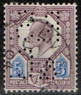 Grande-Bretagne - 1902 - Y&T N° 113, Oblitéré, Perforé R S & C - Perforadas