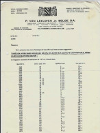 VILVORDE – Ets P. VAN LEEUWEN Jr. BELGE S.A. – Tubes En Acier – Tarif  (1957) - 1950 - ...