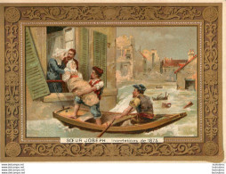 CHROMO DOREE PHOSCAO 12.50 X 9 CM  INONDATIONS DE 1875 SOEUR JOSEPH - Andere & Zonder Classificatie