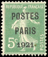 * 26 - 5c. Vert. POSTE PARIS 1921. SUP. - Andere & Zonder Classificatie