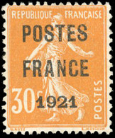 (*) 35 - 30c. Orange. POSTES FRANCE 1921. SUP. - Autres & Non Classés