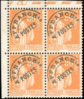 * 75 - 80c. Orange. Bloc De 4. Petit Coin De Feuille. SUP. - Andere & Zonder Classificatie