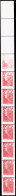 ** 4501 - Marianne De Beaujard. Roulette De 11 Timbres, Avec N° Noir Au Verso. Impression à Sec S/3 Timbres Tenant à Dép - Coil Stamps
