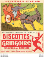 BUVARD BISCOTTES  GRINGOIRE LES AVENTURES DE GRINGO - Biscottes
