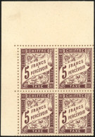 (*) 25/ 27 - 1F. + 2F. + 5F. Marron. Bloc De 4 Avec Cdef. Tirage S/bristol. Dentelure Figurée. TB. RR. - Autres & Non Classés