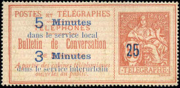 (*) 14 - 25 Sur 50c. Rouge S/rose. SUP. - Telegraph And Telephone