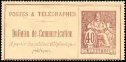(*) 26 - 40c. Brun-rouge. TB. - Telegraaf-en Telefoonzegels