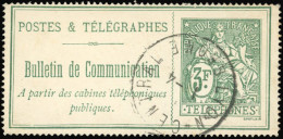 Obl. 30 - 3F. Vert. Obl. Très Beau Cachet. SUP. - Telegraph And Telephone