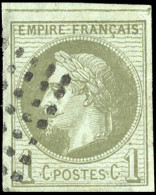 Obl. 7 - 1c. Vert-olive. Haute De Feuille Avec Filet D'encadrement. Obl. Signé A. BRUN. SUP. - Altri & Non Classificati