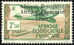 * 15b - Poste Aérienne. 2F.50 Vert Et Brun. Double Surcharge. TB. - Autres & Non Classés