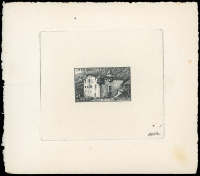 (*) 106 - Epreuve D'artiste Du 2F.40 En Noir. Maison Des Vallées. 2ième état Du Poinçon. Signée OUVRE. SUP. - Autres & Non Classés