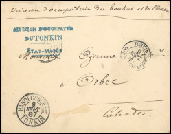 Obl. Lettre Frappée Du CàD Rond TONKIN - CORPS EXPEDITIONNAIRE Du 9 Septembre 1887, Du CàD HANOI - CONCESSION TONKIN Du  - Altri & Non Classificati