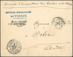 Obl. Lettre Frappée Du CàD Rond TONKIN - CORPS EXPEDITIONNAIRE Du 9 Septembre 1887, Du CàD HANOI - CONCESSION TONKIN Du  - Other & Unclassified