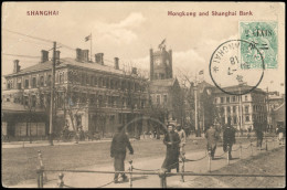 Obl. 83 - 2c. S/5c. Vert, Obl. S/carte Postale Frappée Du CàD De SHANGHAI Du 30 Juillet 1918 à Destination De LYON. TB. - Sonstige & Ohne Zuordnung