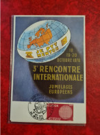 Carte Fdc Maxi 1970 MENTON 3° RENCONTRE INTERNATIONALE JUMELAGES EUROPEENS EUROPA - 1970-1979