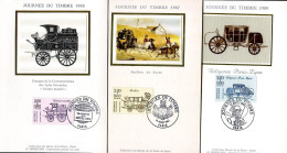 Journée Du Timbre - Lot De 3 Cartes JT 1987 - 1988 - 1989 - Aushilfsstempel