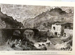 Lebanon , Liban Bartlett Vintage Khan & Bridge Near The Source Of Damour 1836 - Líbano