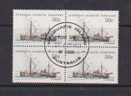 AUSTRALIAN  ANTARCTIC  TERRITORY    1981  Ships  5c  Block  Of  4  Post Marked  Firct  Day  Of  Issue  27th Oct  1981 - Usados