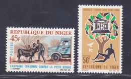 NIGER N°  184 & 185 ** MNH Neufs Sans Charnière, TB (D7573) Peste Bovine, UNESCO - 1966 - Niger (1960-...)