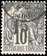 Obl. 6 - 15 S/10c. Noir S/lilas. Obl. Du CàD GABON De 1889. SUP. - Other & Unclassified