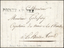 Obl. Lettre Du 28 Mai 1821 Frappée De La Griffe Type 8 Chez Jamet De POINTE-A-PITRE à Destination De BASSE-TERRE. Port L - Other & Unclassified