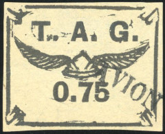 Obl. 3+ 4 - Poste Aérienne. 75c. Noir S/saumon + 75c. Noir S/bleuté. Obl. ''AVION'' En Noir. TB. - Otros & Sin Clasificación