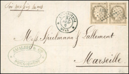 Obl. INDE - PONDICHERY. Timbres De Colonies Générales N° 20. Paire Du 30c. Cérès. Obl. Losange INDE S/lettre Frappée Du  - Autres & Non Classés