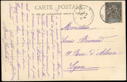 Obl. 5 - INDE - PONDICHERY. 10c. Obl. S/carte Postale Frappée Du CàD De PONDICHERY Du 9 Mai 1907. B. - Autres & Non Classés