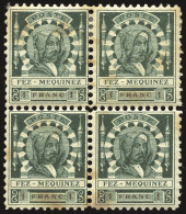 * 23 - 1F. Vert-noir Et Brun. Bloc De 4. Rousseur Sinon TB. - Altri & Non Classificati