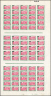 ** 1a - Poste Aérienne. 1F.50 S/5F. Vert Et Rose-lilas. Feuille Complète De 75 Timbres. Unique. SUP. RRR. - Andere & Zonder Classificatie