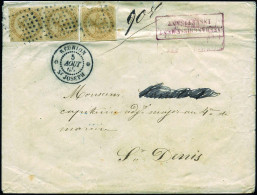 Obl. Précurseur. Timbre De Colonies Générales. 10c. Aigle. Paire + 1 Ex. (avec Défaut) Obl. S/lettre Frappée Du CàD De S - Altri & Non Classificati