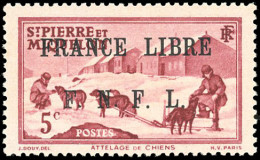 ** 249 - 5c. Carmin. Surcharge "FRANCE LIBRE F.N.F.L.". SUP. - Sonstige & Ohne Zuordnung