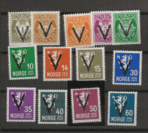 1941 MNH Norway Mi 237-362X (with Watermark) Postfris**  CERTIFICATE - Nuovi