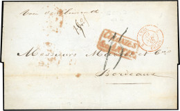 Obl. Lettre Manuscrite De GOREE Du 14 Octobre 1852 à Destination De BORDEAUX, Par Voie De Plimouth. Lettre Avec Taxe Man - Autres & Non Classés