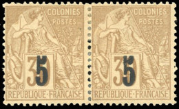 * 2A - Paire Du 5 S/30c. Brun. Type II. TB. - Otros & Sin Clasificación