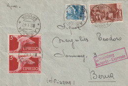 Italie Lettre Par Exprès Laigueglia  Pour La Suisse 1947 - 1946-60: Poststempel