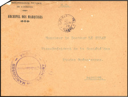 Obl. Lettre Frappée Du Grand Cachet "ARCHIPEL DES MARQUISES - ATUONA - L'Administrateur" Et Du CàD Des ILES MARQUISES TA - Other & Unclassified