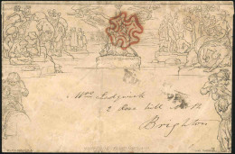 Obl. SG#ME2 - MULREADY To BRIGHTON. Letter Arrived On May 18th 1840. Cancelled By Red Maltese Crosses. SUP. - Autres & Non Classés