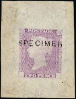 (*) SG#DP47 - 1878 2d Die Proof Trial For Lighter And More Fugitive Colours. Very Fine Example Printed In Mauve Pink On  - Andere & Zonder Classificatie