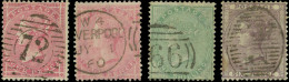 Obl. SG#66x2+ 68 + 73 - Set Of 4 Stamps Of The 3 Values Of No Corner Letters. SUP. - Altri & Non Classificati