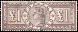 Obl. SG#185 - 1£. Brown-lilac. Lightly Cancelled. VF. - Otros & Sin Clasificación