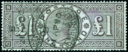 Obl. SG#185 - 1£. Brown-lilac. Light Cancelled. VF. - Other & Unclassified