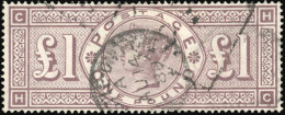 Obl. SG#186 - 1£. Brown-lilac. Letter CH/HL. Crease. F. - Altri & Non Classificati