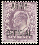 * SG#O50 - Official Stamps. ARMY. 6d. Pale Dull Purple. Overprint Type 15. RPSL Certificate. VF. - Other & Unclassified