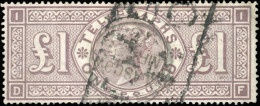 Obl. SG#T17 - Telegraph Stamps. 1£. Brown-lilas. VF. - Otros & Sin Clasificación