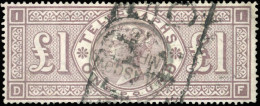Obl. SG#T17 - Telegraph Stamps. 1£. Brown-lilas. Optd G.P.O. VF. - Otros & Sin Clasificación
