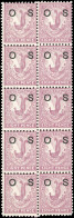 ** SG#O43 - Postage Due Stamps. 8d. Lilac-rose. Block Of 10. SUP. - Autres & Non Classés